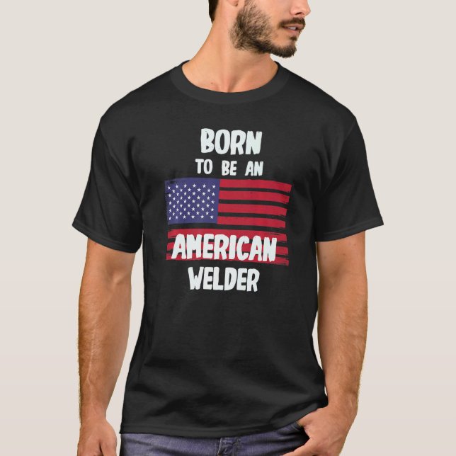 Född för att vara en amerikansk waldare t shirt (Framsida)