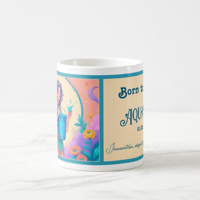 Född för att vara en Aquarius Kaffemugg (Center)