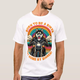Född för att vara en Biker: Husky Rider Äventyr T Shirt