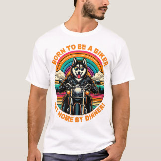 Född för att vara en Biker: Husky Rider Äventyr T Shirt