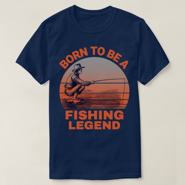 Född för att vara en fiskeledning1 t shirt (Design framsida)