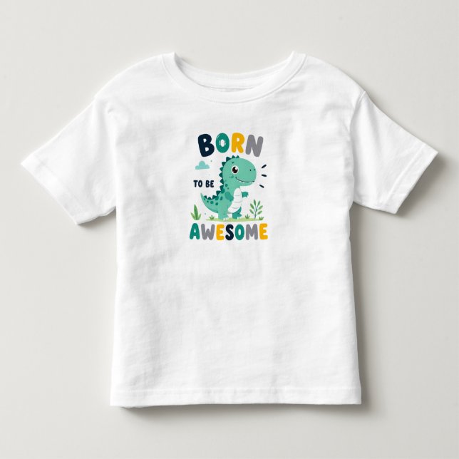 🦕 Född För Att Vara Fantastisk För Små Pojkar 🌟 T Shirt (Framsida)