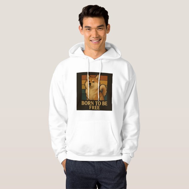 Född för att vara kostnadsfri grafik för Hundälska Hoodie (Hel framsida)