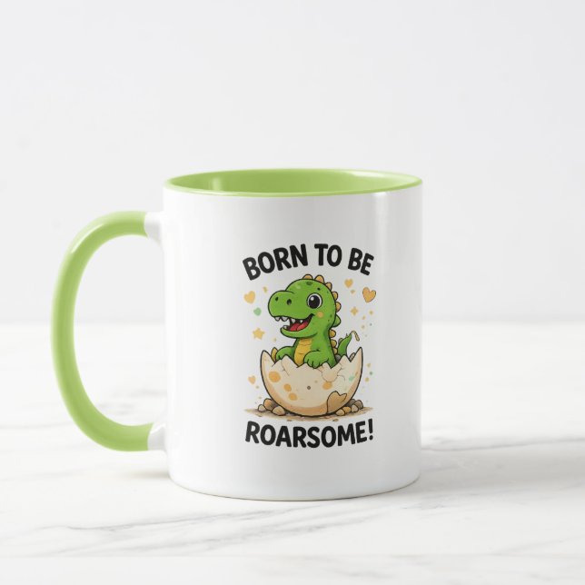 Född för att vara ruskig dinosaurie-mugg mugg (Vänster)
