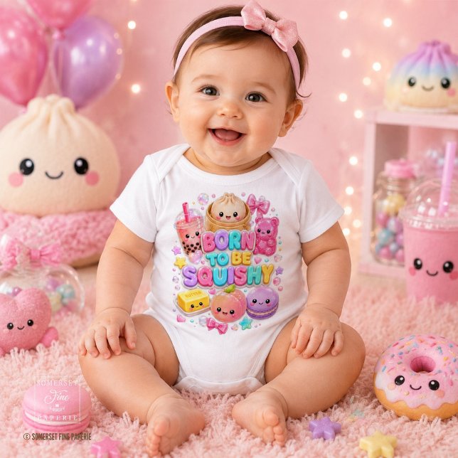 Född för att vara Squishie Söt Dumpling Bubble Tea T Shirt (Zazzle Born to Be Squishie Cute Dumpling Bubble Tea Baby Bodysuit )