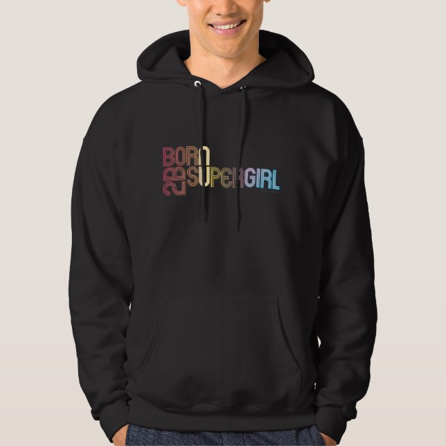 Född för att vara superflicka sweatshirt med luva (Framsida)