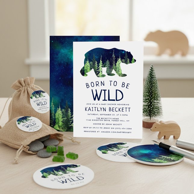 Född för att vara Vild babyskor Inbjudningar (Skapare uppladdad)