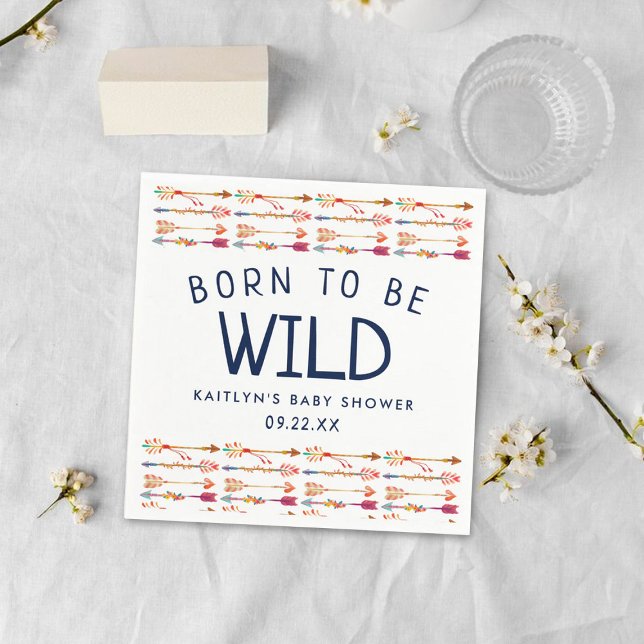 Född för att vara Vild, boho Arrows Baby Shower Pappersservett (Skapare uppladdad)