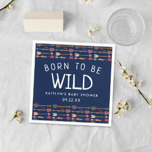 Född för att vara Vild, boho Arrows Baby Shower Pappersservett