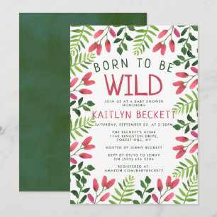 Född för att vara Vild Boho Baby Shower Inbjudningar
