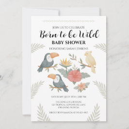 Född för att vara vild Toucan Baby Shower Inbjudan