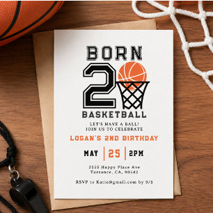 Född för basket Sport Pojkens 2-årsdag Inbjudningar