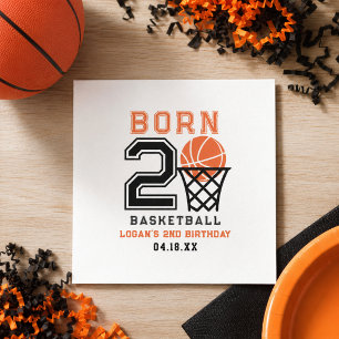 Född för basket Sportig pojkes 2-årsdag Pappersservett