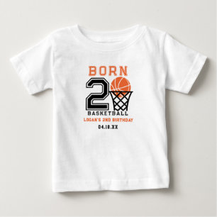 Född för basket   Sportig pojkes 2-årsdag T Shirt