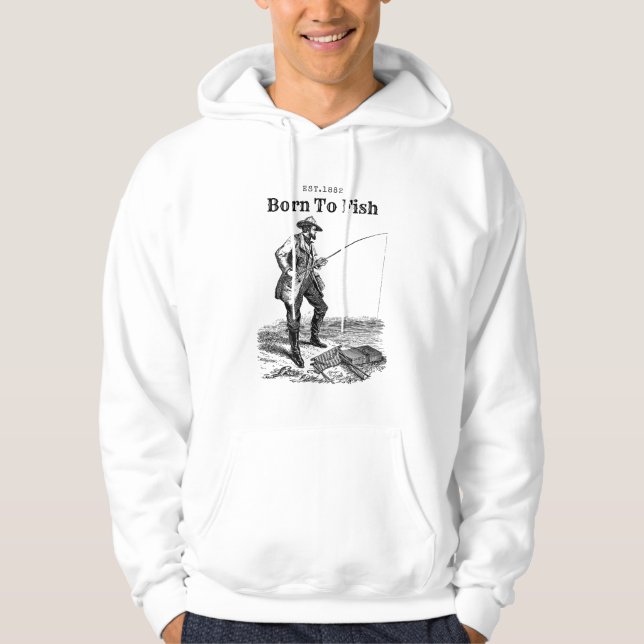 Född För Fiske Hoodie (Framsida)