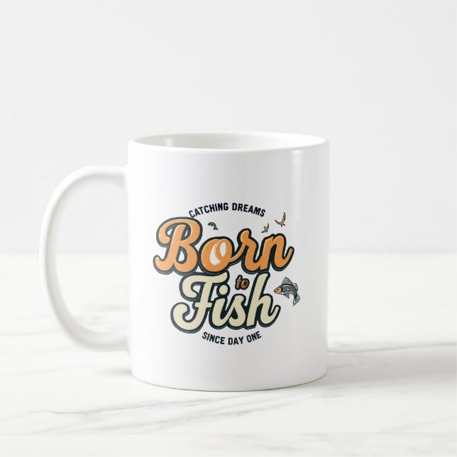 Född För Fiske Kaffemugg (Vänster)