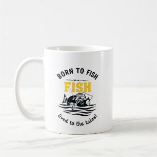 Född För Fiske & Lever För Historierna Kaffemugg
