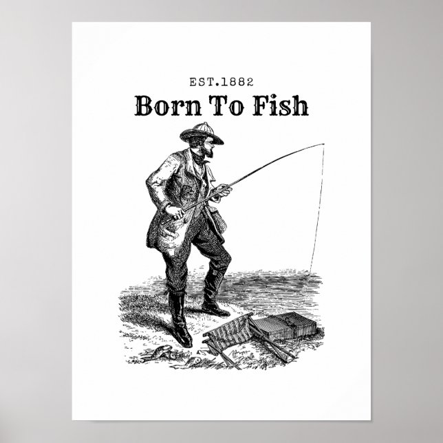 Född För Fiske Poster (Framsidan)