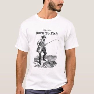 Född för fiske t shirt