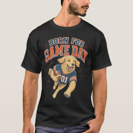 Född för spel dag Golden Retriever Fotboll T Shirt