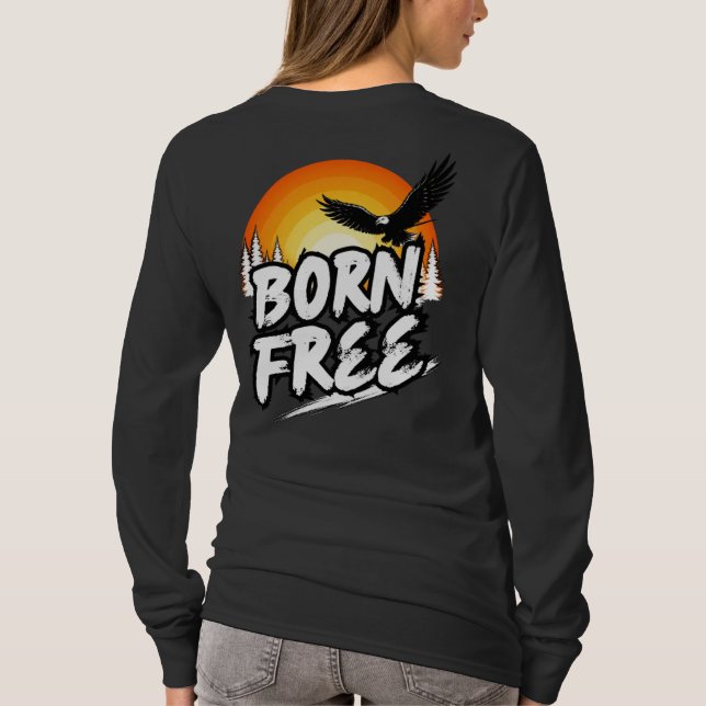 Född Fri Örn Långärmad T-Shirt (Baksida)