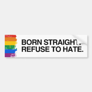 FÖDD HETERO. VÄGRAR ATT HATA - .png Bildekal