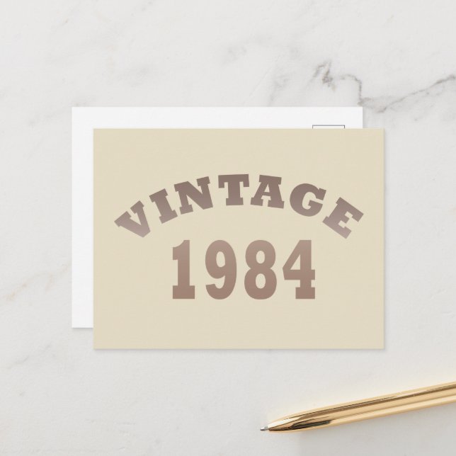 Född i 1984 års födelsedagsversion helg vykort (Fram/Back In Situ)