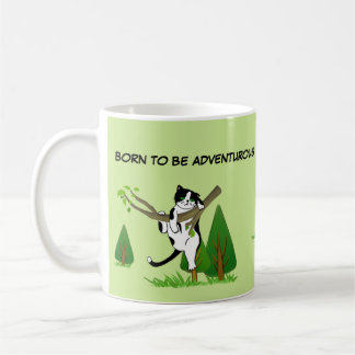 Född i Adventurous Tuxedo Cat Lover Kaffemugg