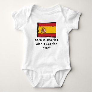 Född i Amerika med spansk hjärtklappning Spanien F T Shirt