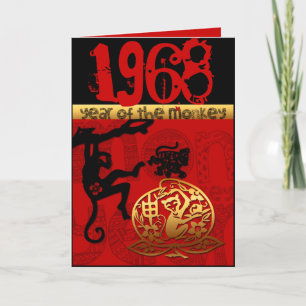 Född i Apans år 1968 Kinesisk astrologi Zodiak Kort