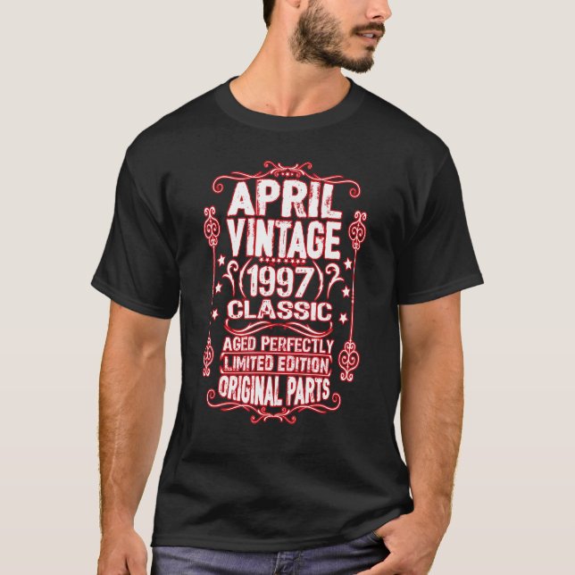 Född i april 1997 25:e födelsedagen Aries Taurus T Shirt (Framsida)