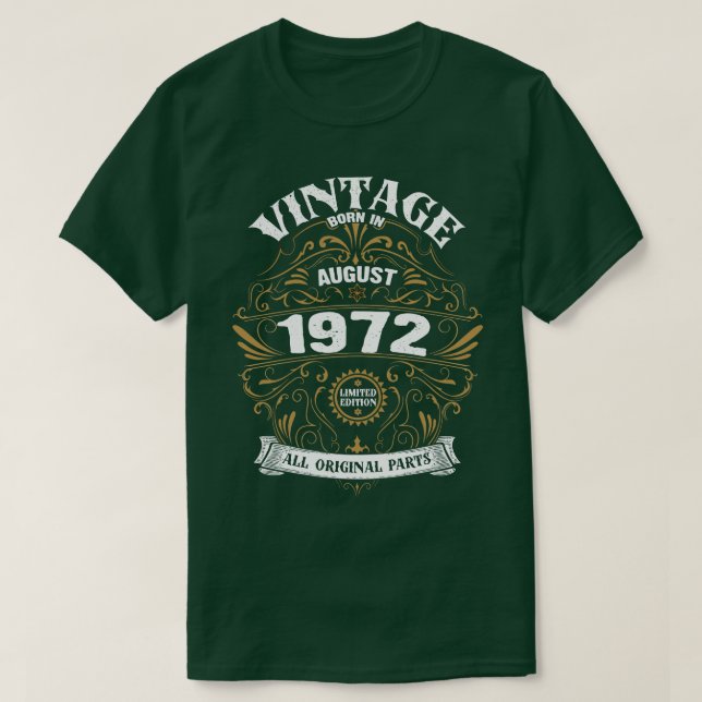 Född i augusti 1972 t shirt (Design framsida)