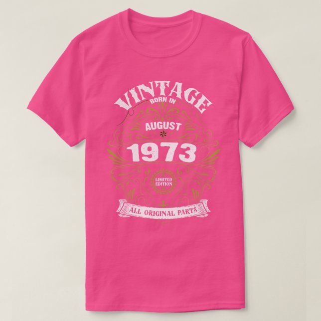 Född i augusti 1973 t shirt (Design framsida)