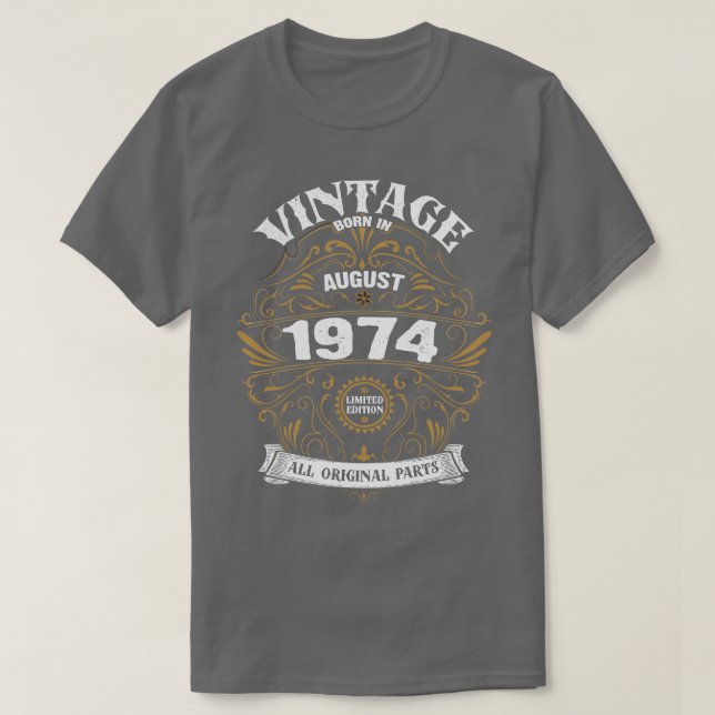 Född i augusti 1974 t shirt (Design framsida)