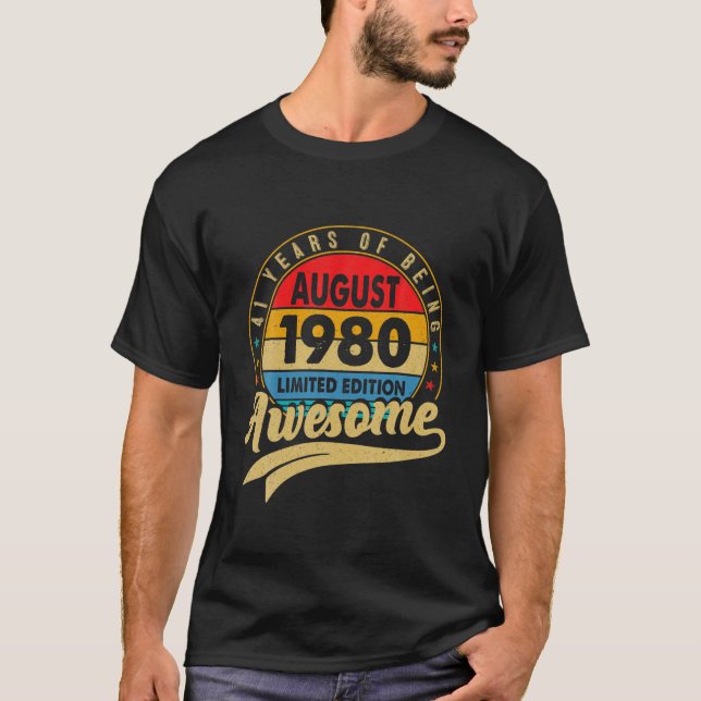 Född i augusti 1980, Begränsad utgåva 41:a födelse T Shirt (Framsida)