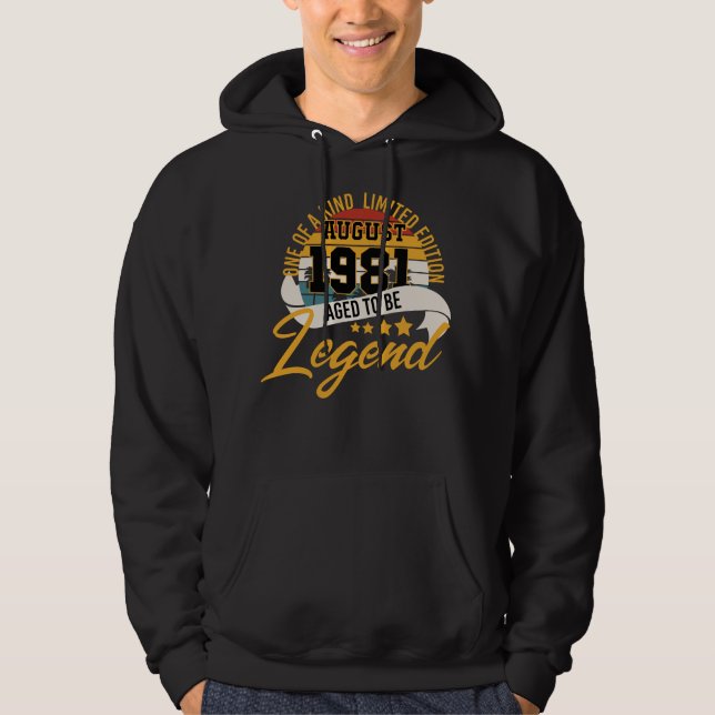 Född i augusti 1981 40 år födelsedagen hoodie (Framsida)