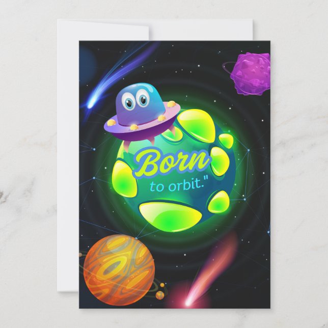 Född i bana julkort (Framsida)