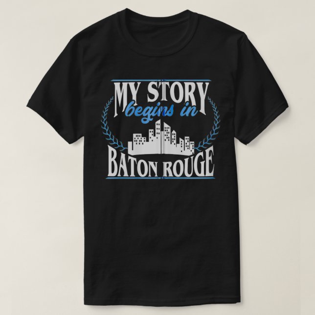 Född i Baton Rouge Zip T Shirt (Design framsida)