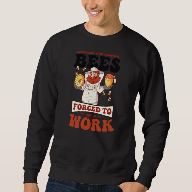 Född i Behålla bin som tvingats till biodling Lång Ärmad Tröja (Framsida)