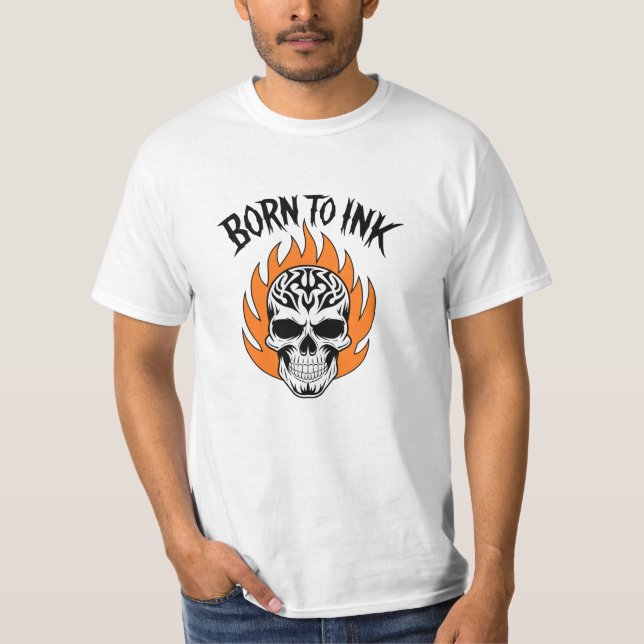 Född i Bläck T Shirt (Framsida)