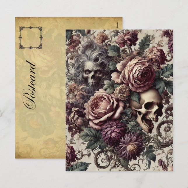 Född i Bloom - Gothic Victorian Helg Vykort (Fram/baksida)