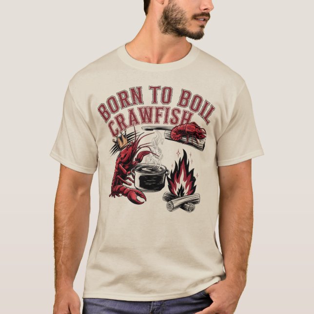 Född i Boil Kräftor | Funny Kräftor T Shirt (Framsida)