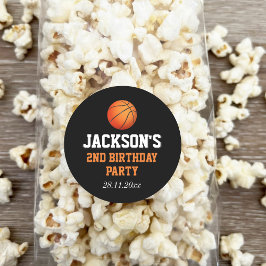 Född i Boll Basketball Thmet Barns födelsedag Runt Klistermärke