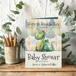 Född i Brethe Fire Baby Shower Inbjudan