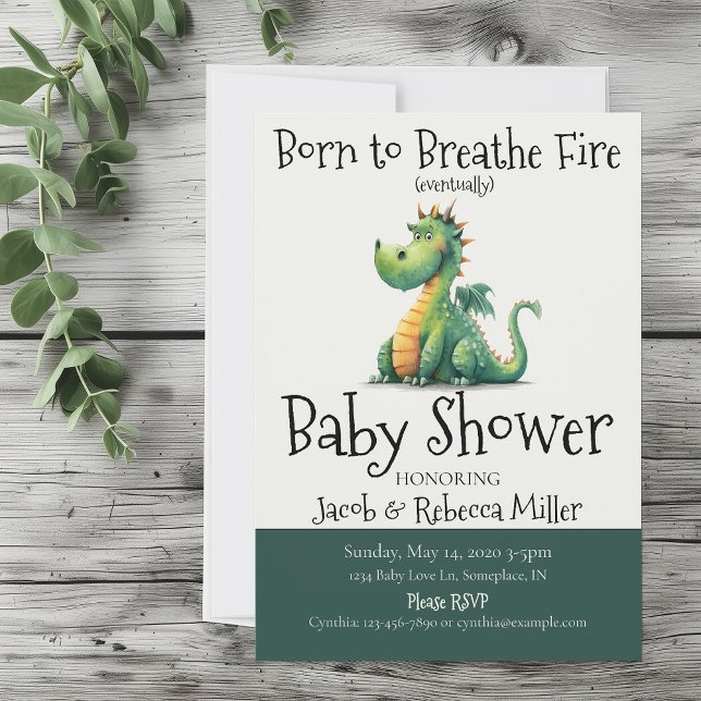 Född i Brethe Fire Baby Shower Inbjudningar (Skapare uppladdad)