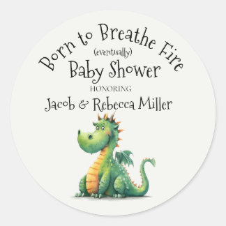 Född i Brethe Fire Baby Shower Runt Klistermärke