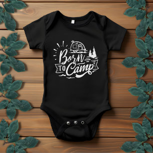 Född i Camp Typography Unisex Ljust Grått T Shirt