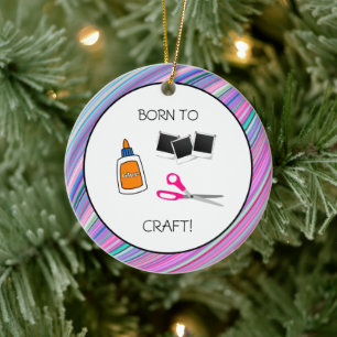 Född i Craft Cute Crafts Ceramic Ornamic Julgransprydnad Keramik