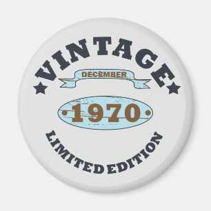 född i december 1970 vintagens födelsedag magnet