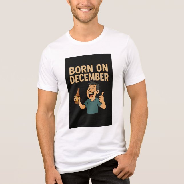 Född i december – Vintage Roligt T Shirt (Framsida)